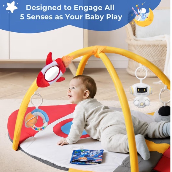 Baby Play Gym & Activity Mat, Rocket - Picture 2 of 7